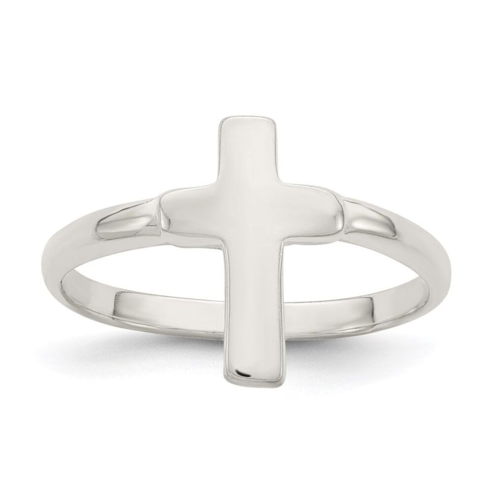 Kazi Luxury Sterling Silver Solid Cross Ring - image 1